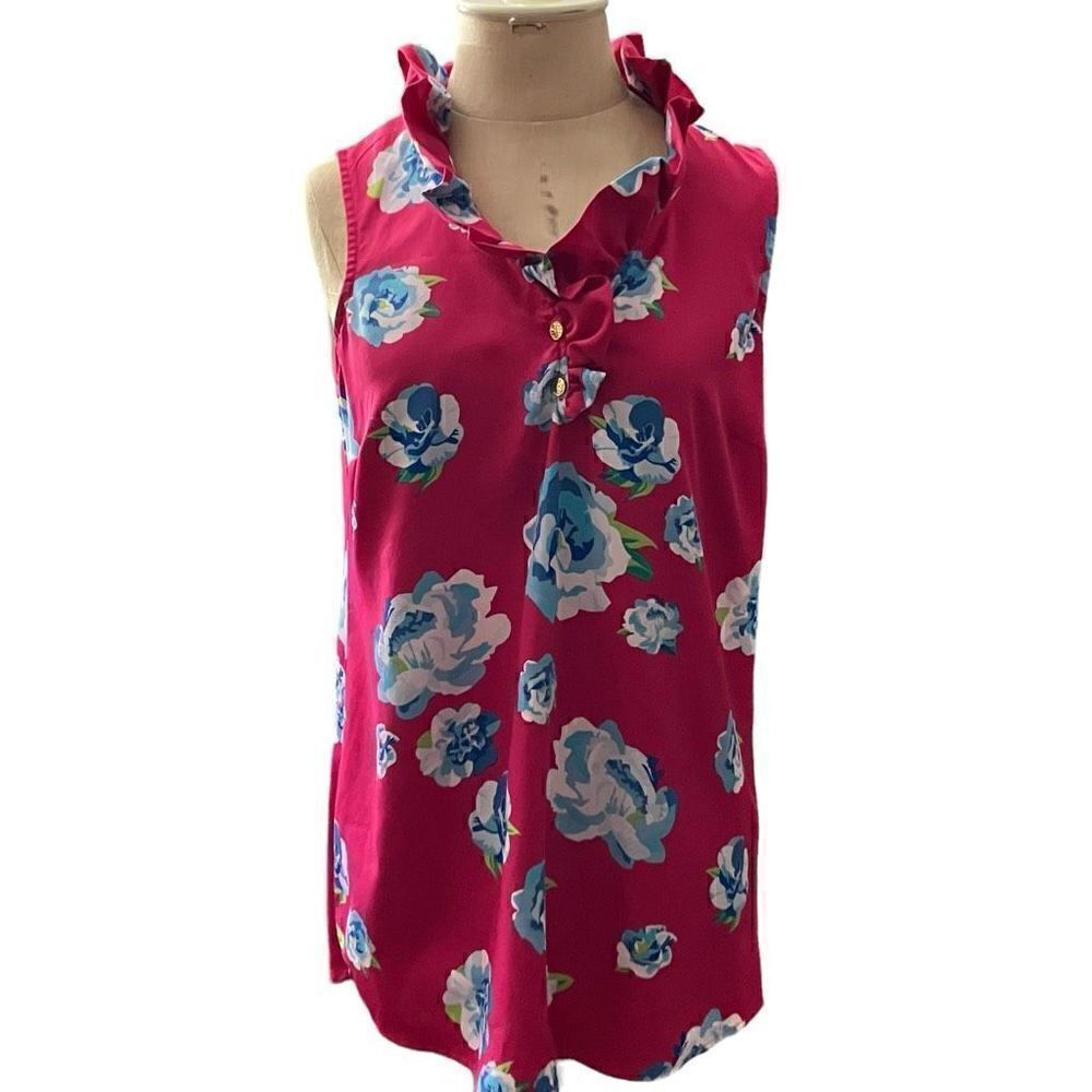 MUDPIE Frilly, Flowery, Fun Sleeveless Top / SZ: S